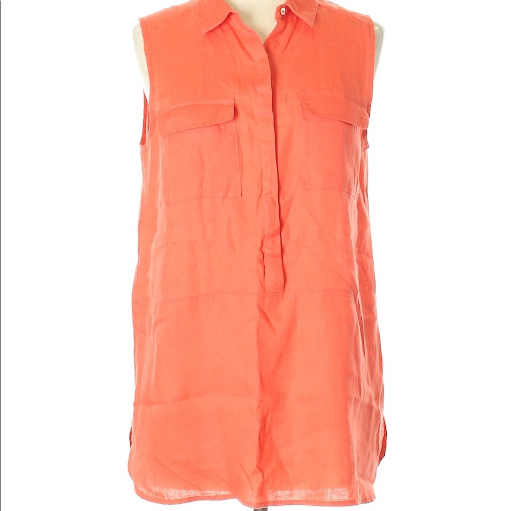 Jones New York Coral Sleeveless Button-Down Tunic